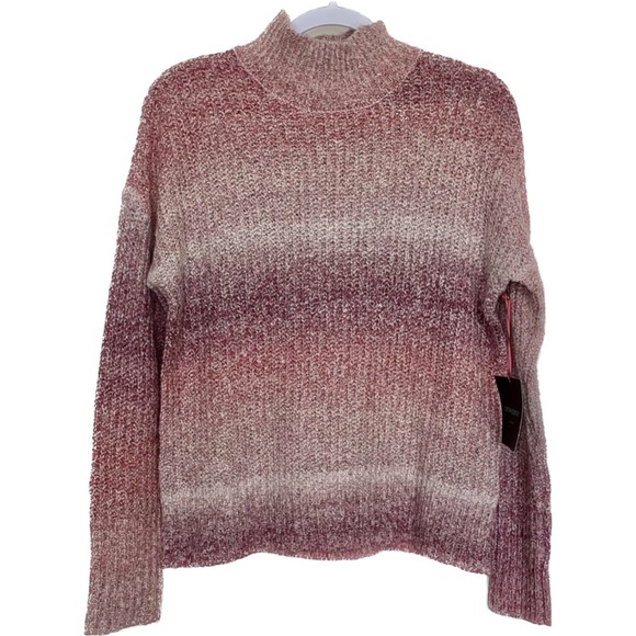 CYNTHIA ROWLEY | Ambre Striped Pink Turtleneck Sweater Size Small B41 - Picture 1 of 9